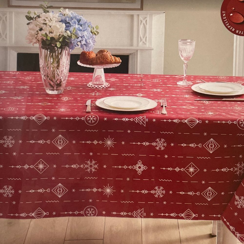 Christmas Vinyl Tablecloth 52 x 70 Red Holiday Decorations In &‎ Outdoor Oblong